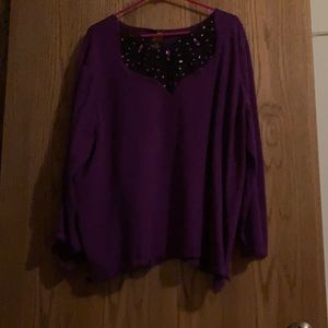 Plum colored 3/4 sleeve top
